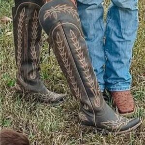 Lane Lexington over the knee Cowboy Boots.